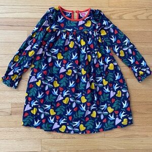 Mini Boden navy love bird dres